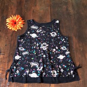 Girls/Kids Black Space shirt.